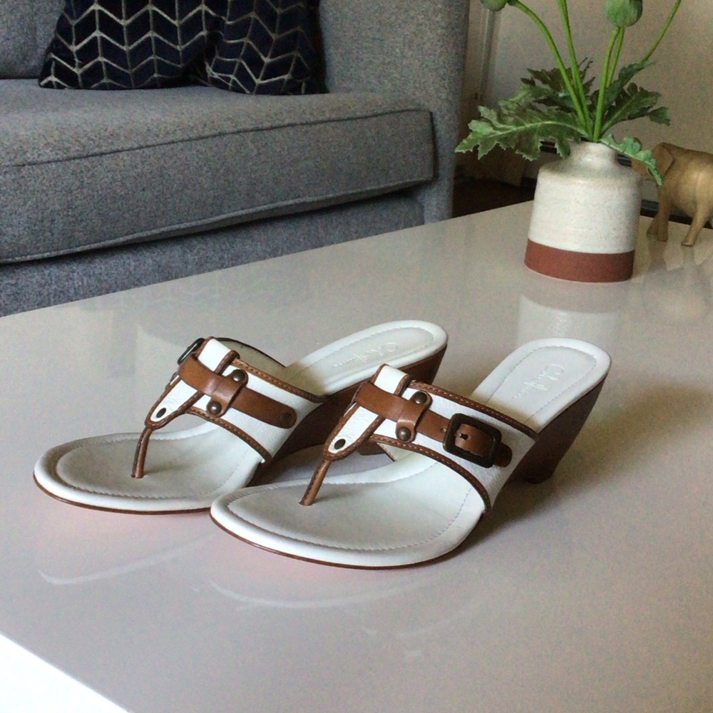 Cole Haan Women's Sandals in White and Tan
